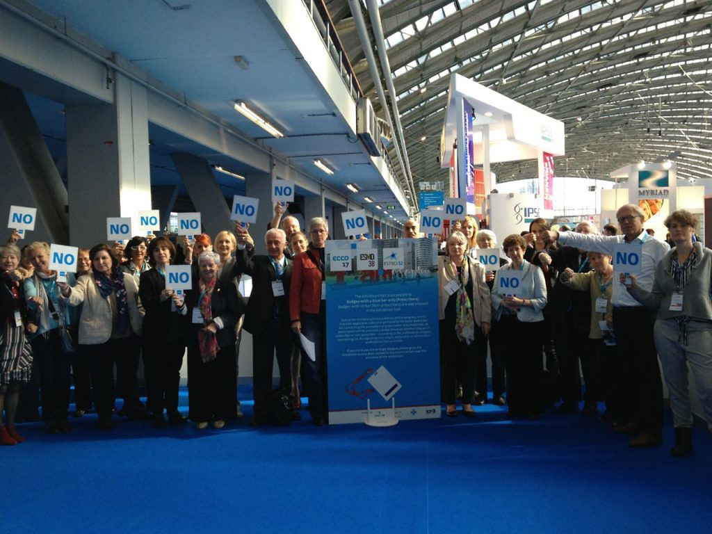 Patient Advocate Protest at 2013 European Cancer Congress