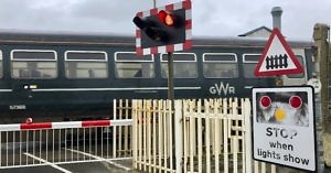 Flashing Red Light on Level Crossing